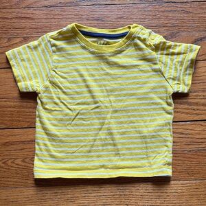 Baby Boden Yellow and White Striped Tee 6-9 months